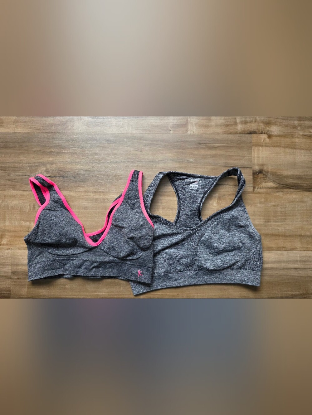 Danskin Gray Sports Bra with Pink Trim